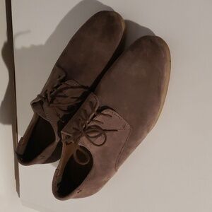 ZARA Shoes Mens 45 Plain Toe Oxford Brown Suede Leather Lace Up Round Toe Casual